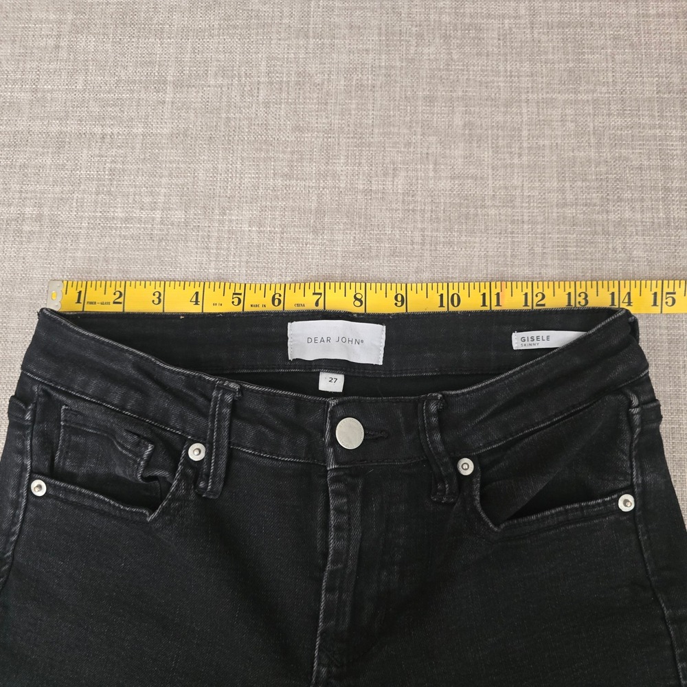 Dear John Gisele Skinny Jeans Black Denim Size 27 DPM-11-D214-BAW - Picture 5 of 7